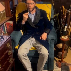 Long Velvet Smoking/Lounge Jacket